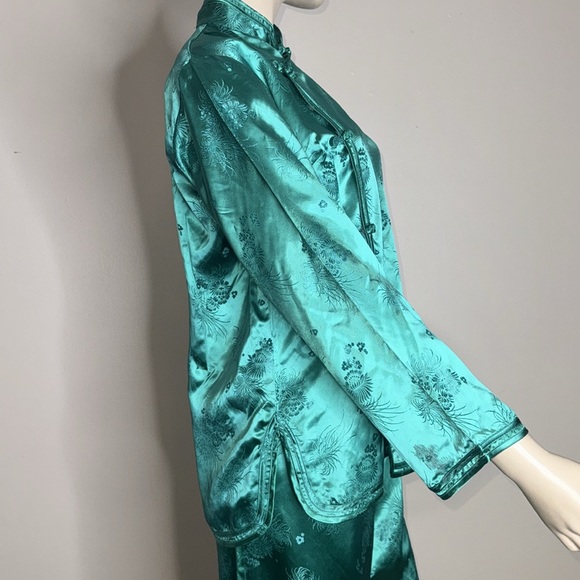 1970s ESME Chinese Green Silk Lounge Set - Picture 7 of 17